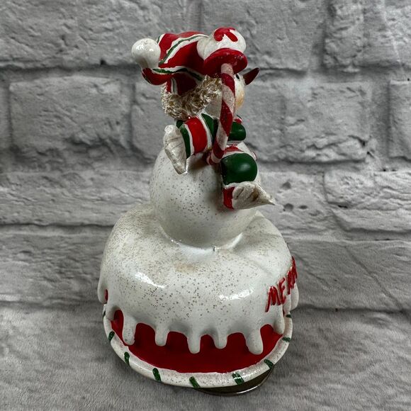 Santas Workbench Wind-Up Merry Christmas Music Box Spinning Snowman Fur Elise - Picture 2 of 5